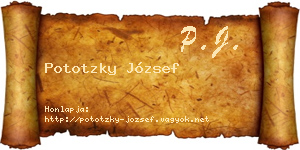 Pototzky József névjegykártya